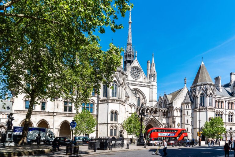Royal Courts of Justice located on the Strand within the City of Westminster in London