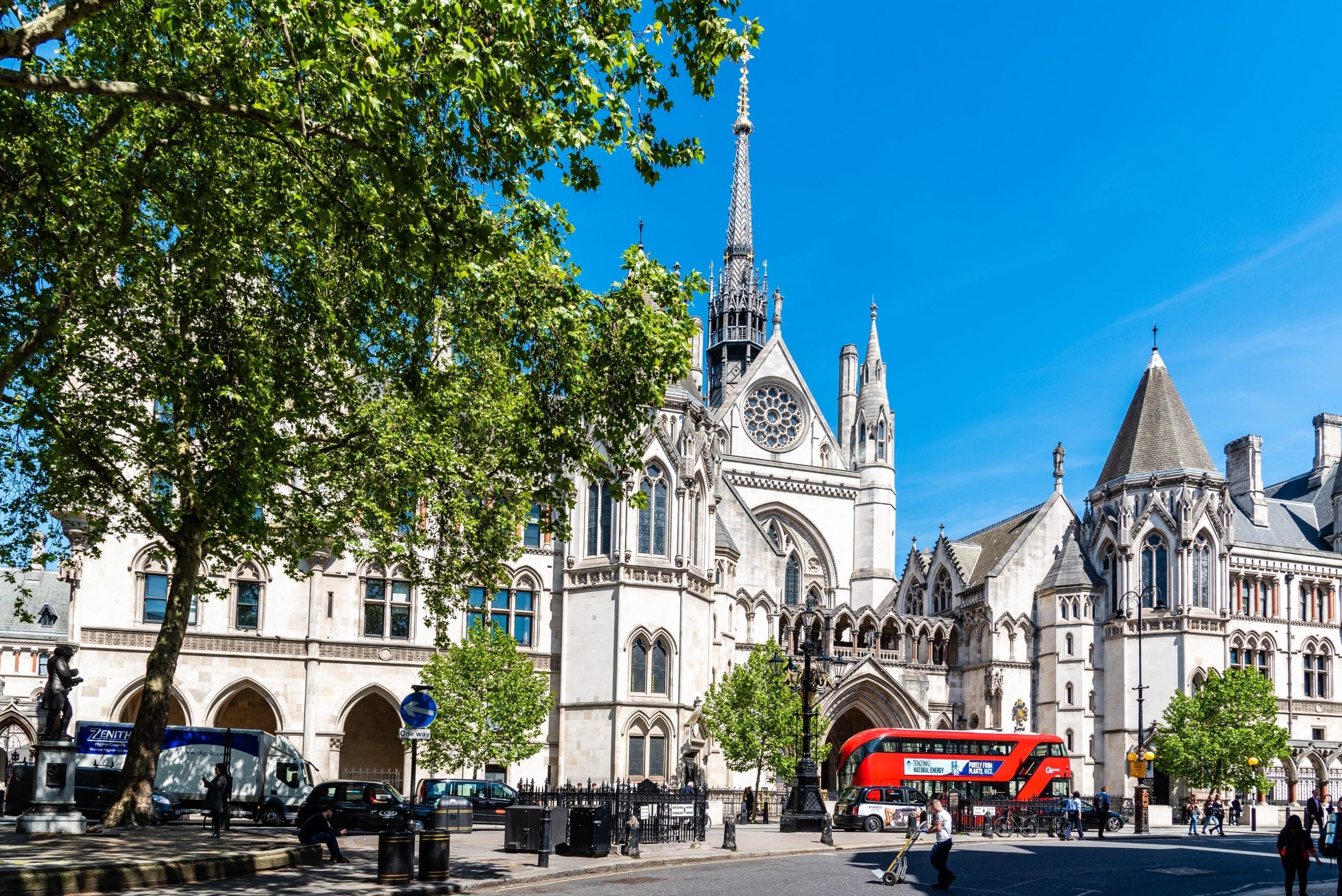 Royal Courts of Justice located on the Strand within the City of Westminster in London